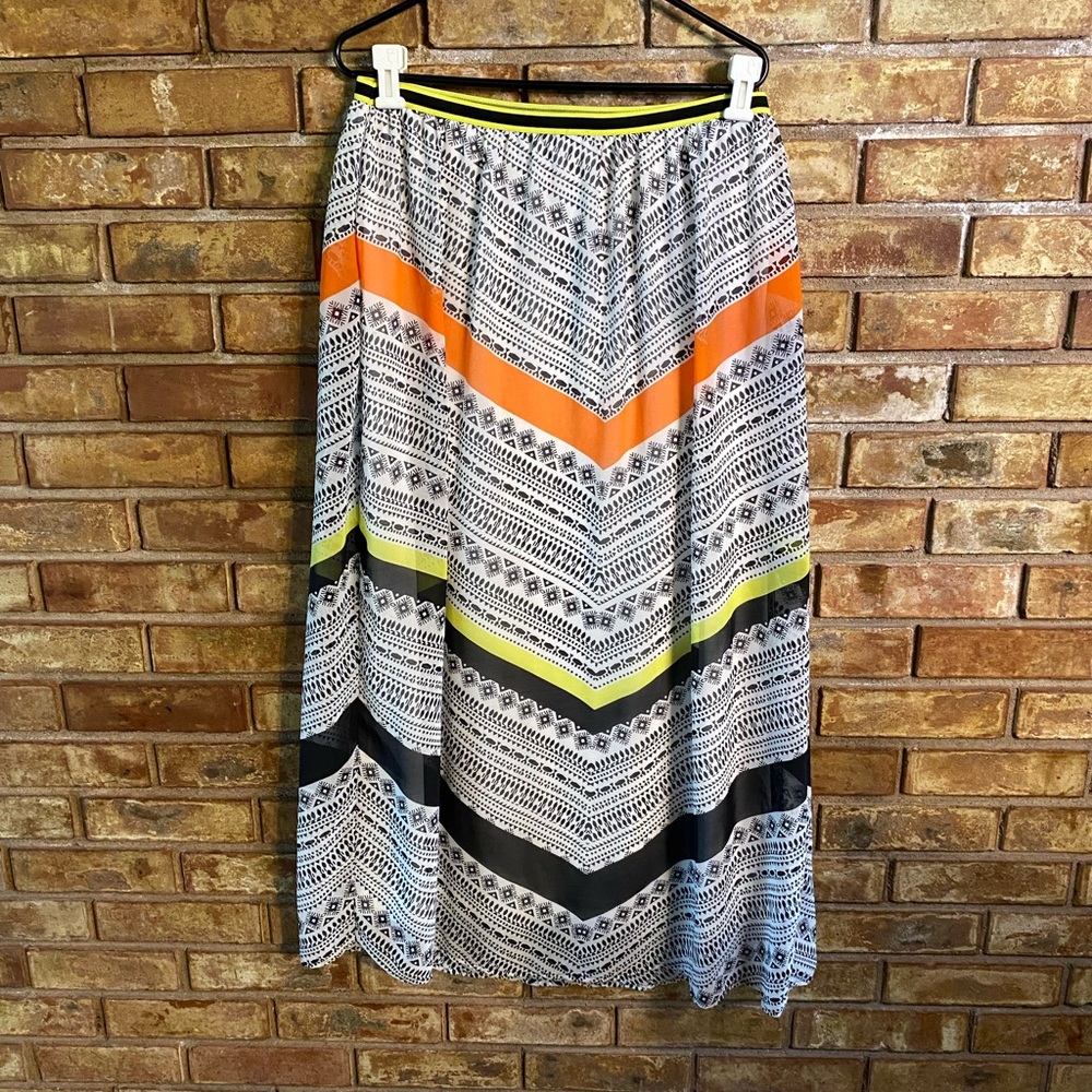 Old Navy Multicolor Patterned Midi Skirt